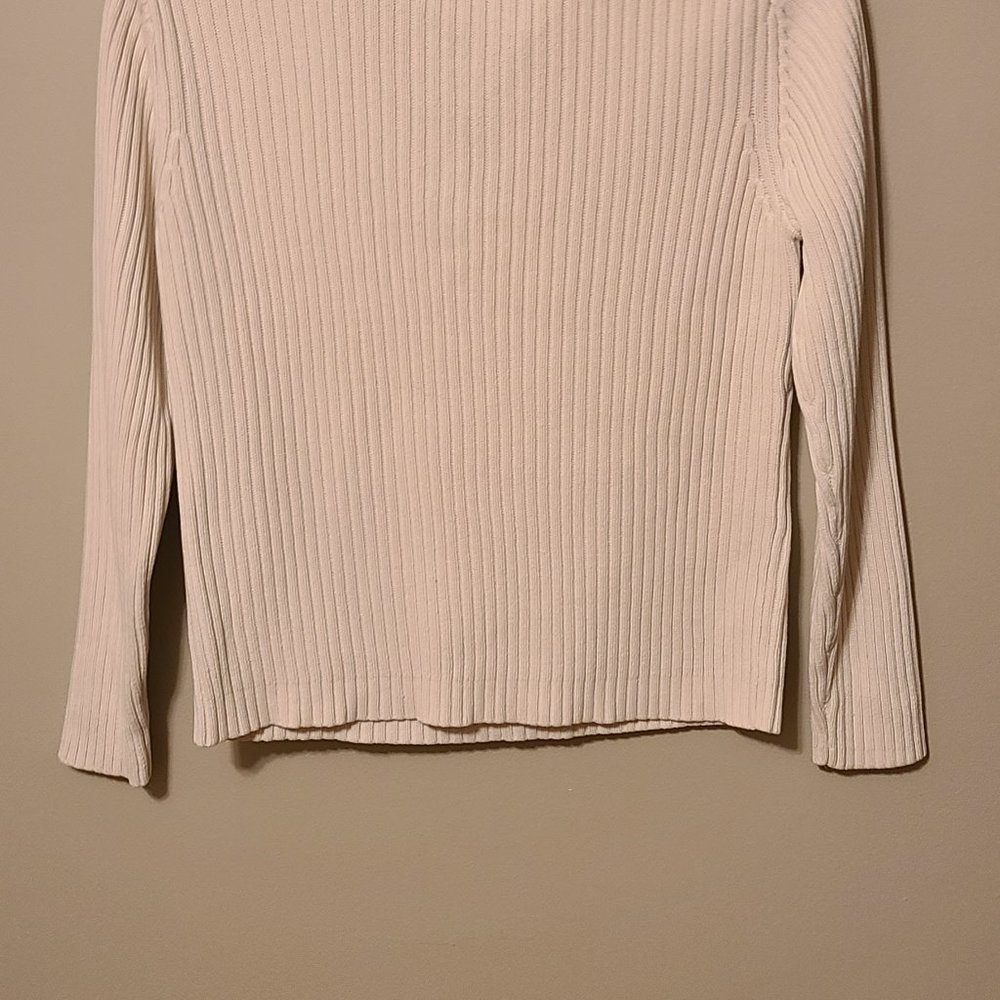 Ivory Ribbed Pullover Shirt - Picture 2 of 4